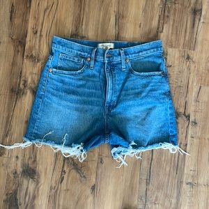Madewell high rise denim shorts, size 30